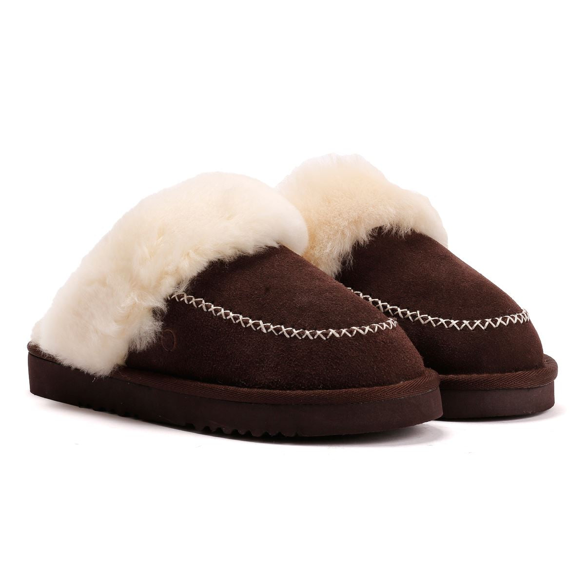 Osprey London The Celeste Wildleder Damen Braune Hausschuhe