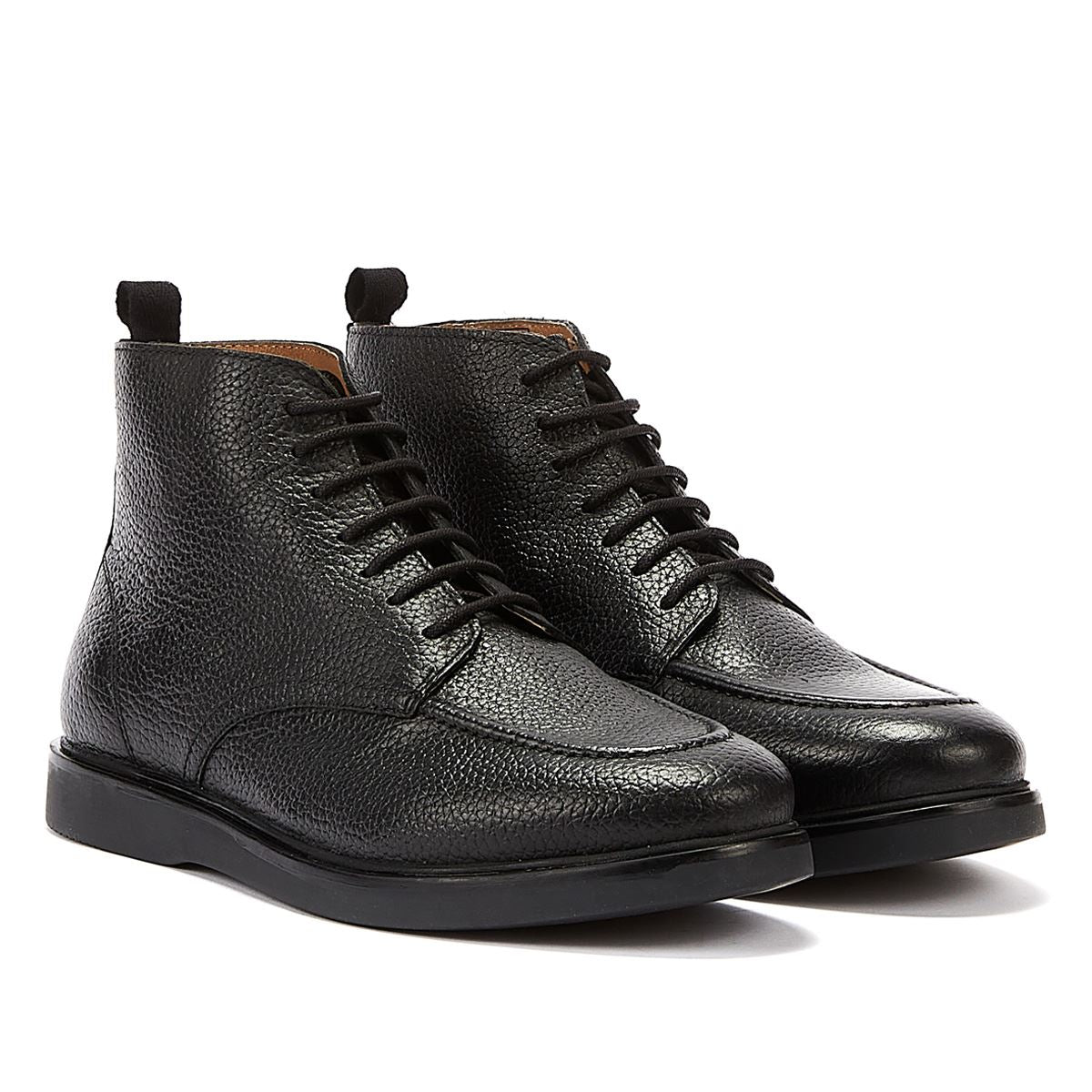 H By Hudson Carlo Leder Herren Stiefel Schwarz
