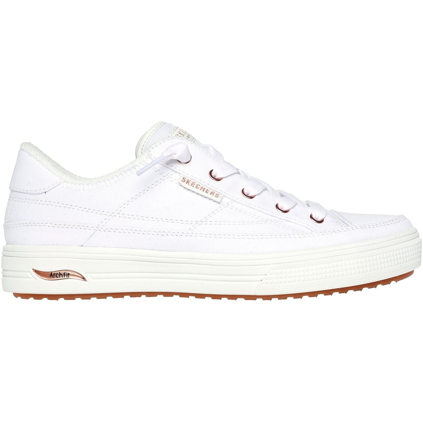 Skechers Arch Fit Arcade - Meet Ya There Textile Damen Weiße Sneakers