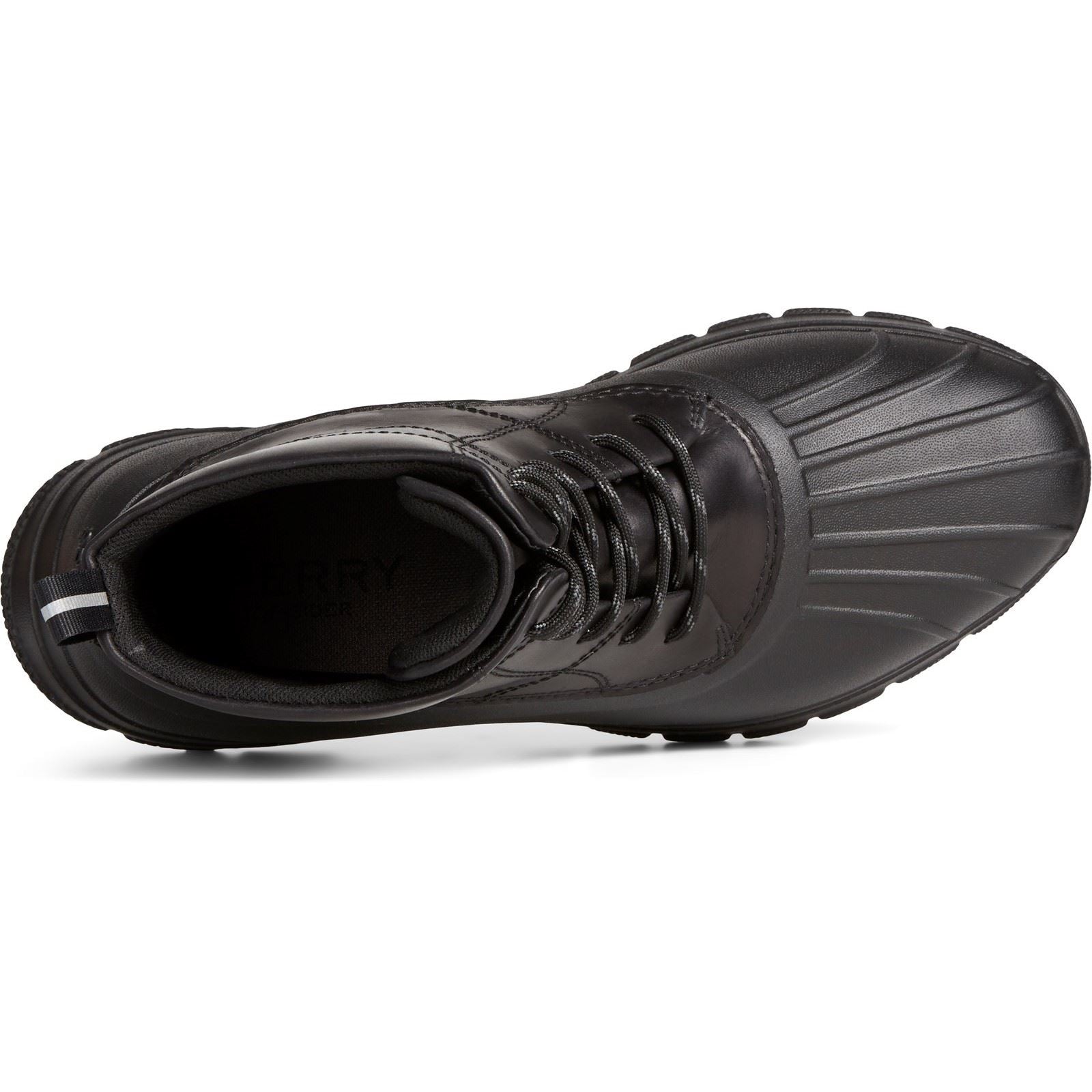Sperry Duck Float Lederne Schwarze Gummistiefel
