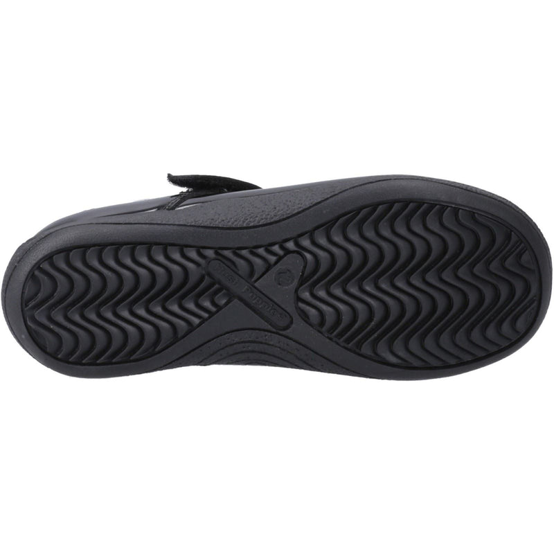 Hush Puppies Caitlin T-Bar Mädchenschuhe Aus Schwarzem Leder