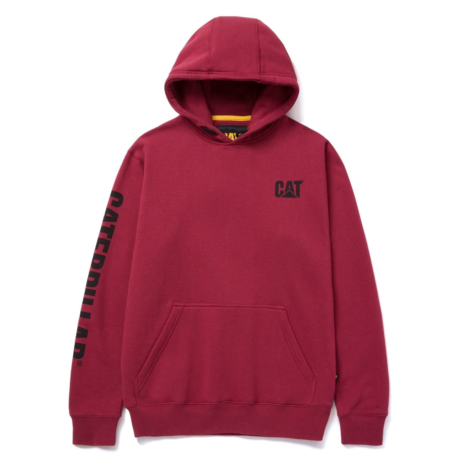 Caterpillar Trademark Banner Baumwolle Herren Roter Kapuzenpullover