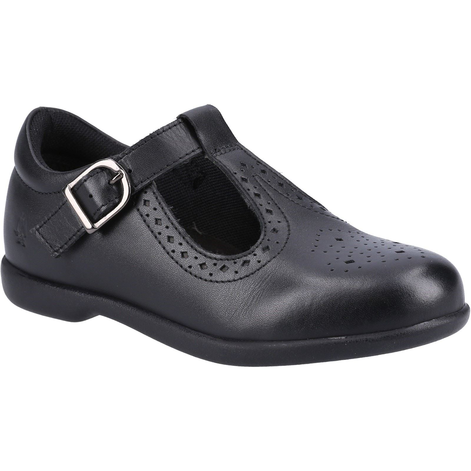 Hush Puppies Britney JNR Mädchenschuhe Aus Schwarzem Leder