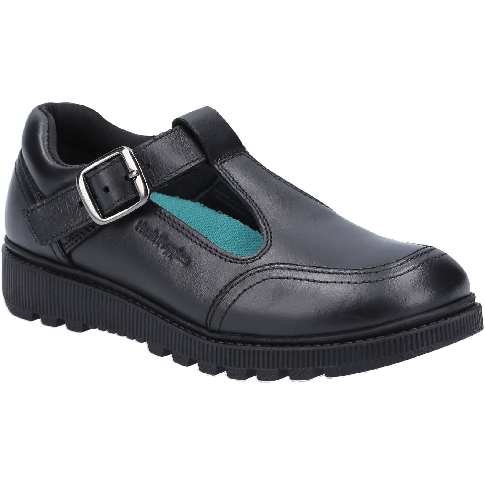 Hush Puppies Kerry Senior Mädchenschuhe Aus Schwarzem Leder