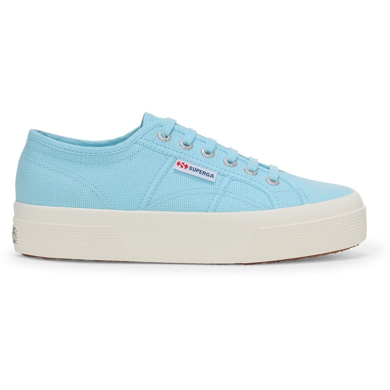 Superga 2740 PLATFORM Damen Sneakers Crystal Azul Aus Baumwolle