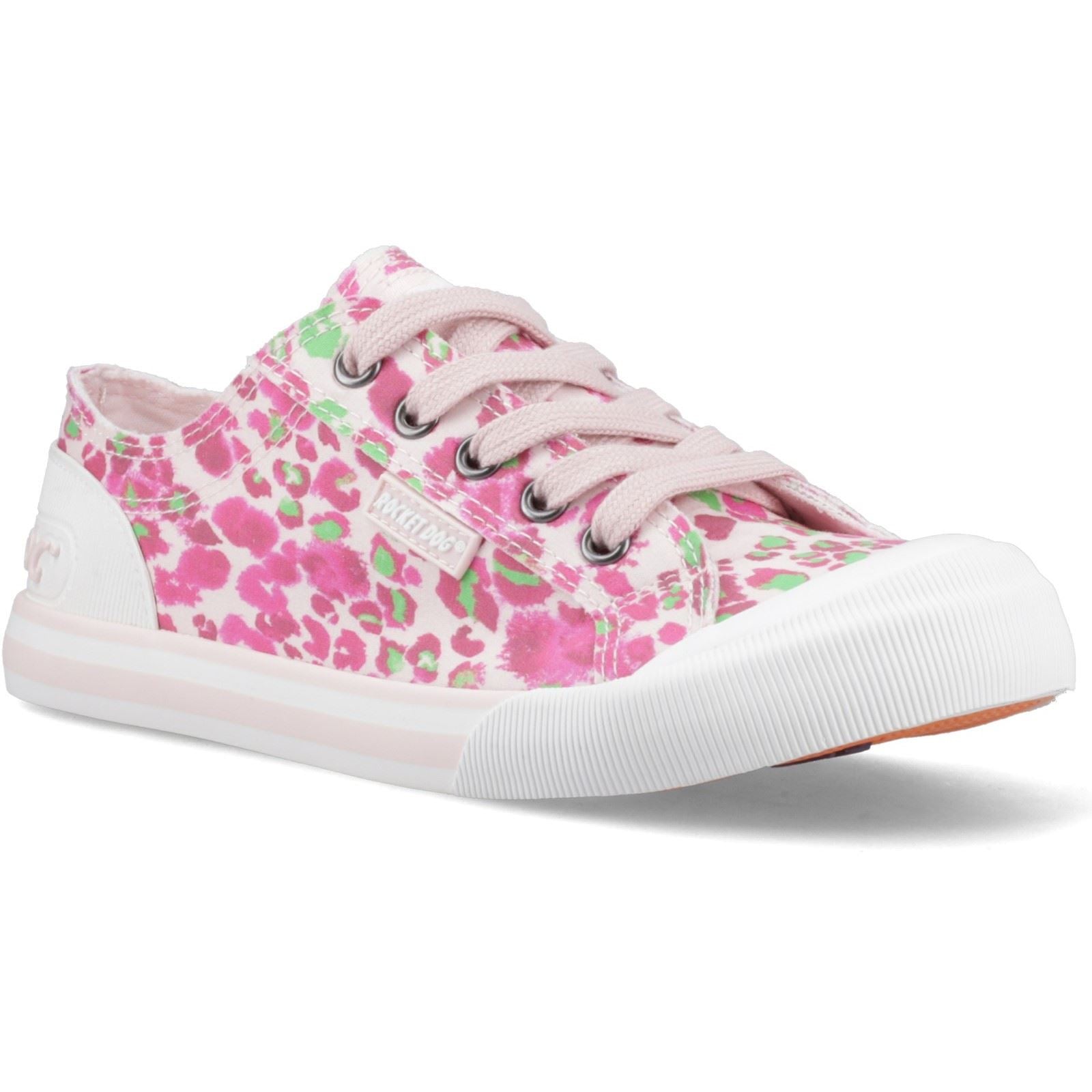 Rocket Dog Jazzin Snap Baumwolle Damen Pink/Mehrfarbige Sneaker