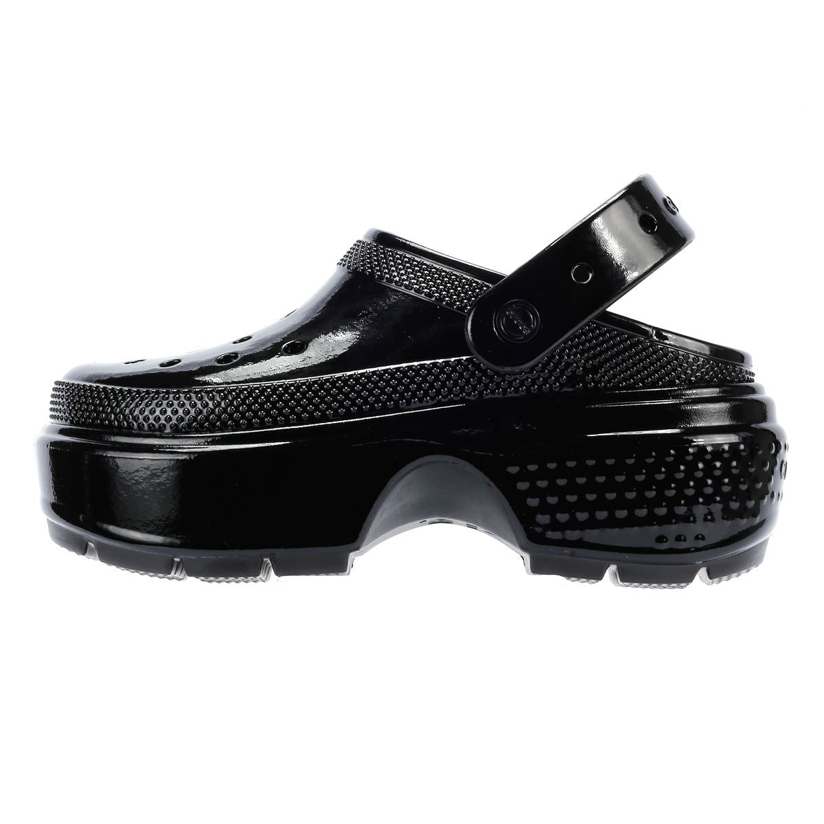 Crocs Stomp High Shine Schwarze Clogs