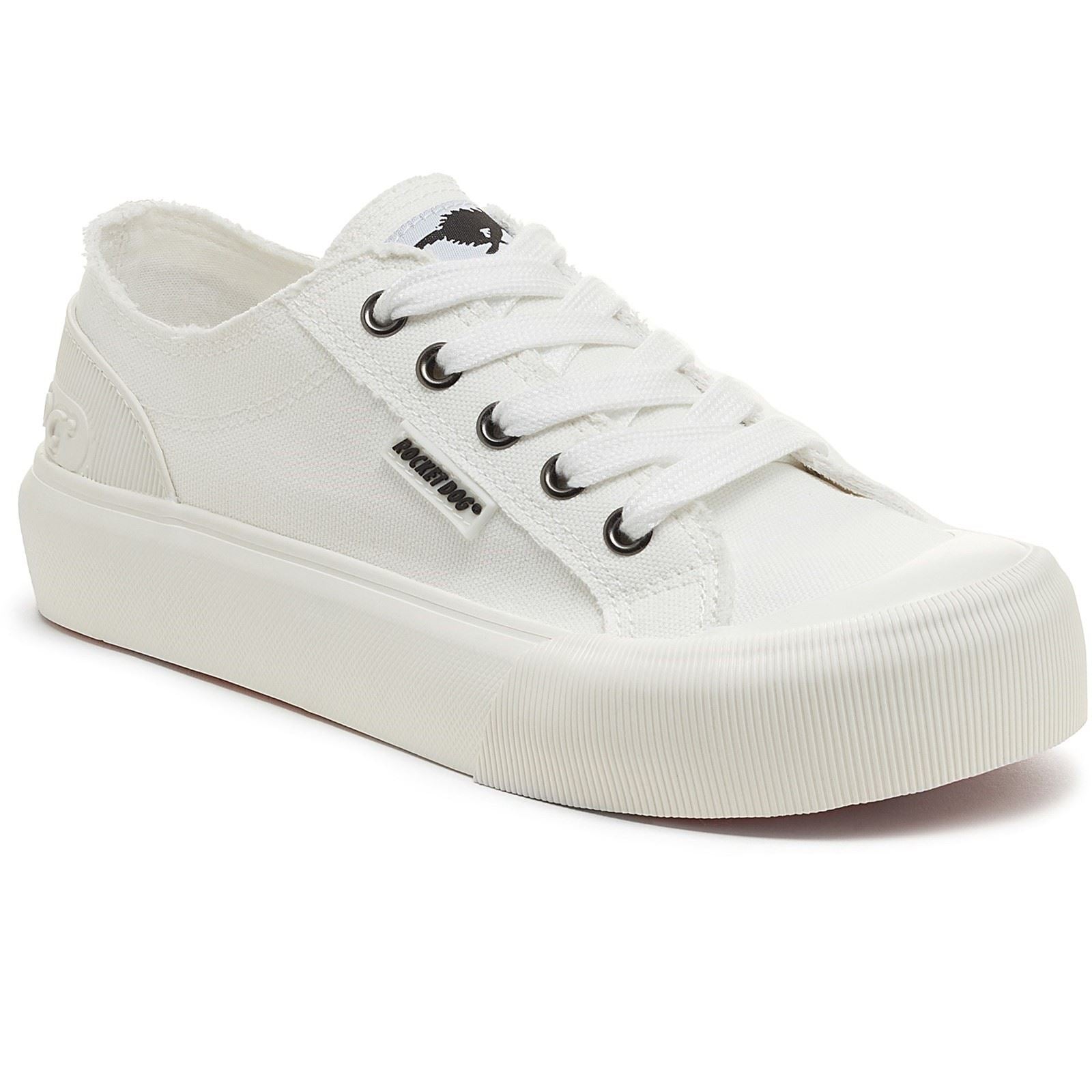 Rocket Dog Jazzin Plus 12A Damen Sneaker Aus Weißer Baumwolle