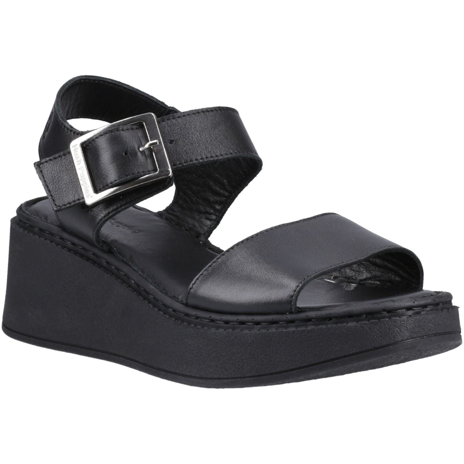 Hush Puppies Beatrix Wedge Damen Keilabsatzschuhe Aus Schwarzem Leder