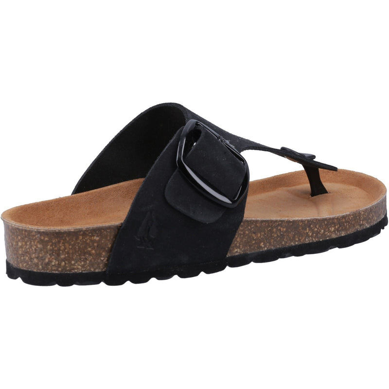 Hush Puppies Billie Damen Sandalen Aus Schwarzem Wildleder