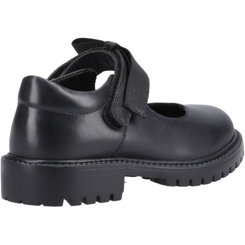 Hush Puppies Astrid Bow Mädchenschuhe Aus Schwarzem Leder