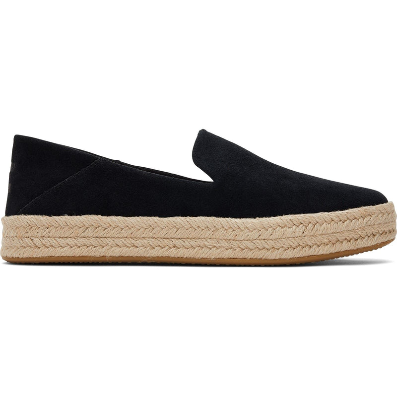 TOMS Carolina 100% Rindsleder Damen Schwarz Espadrilles