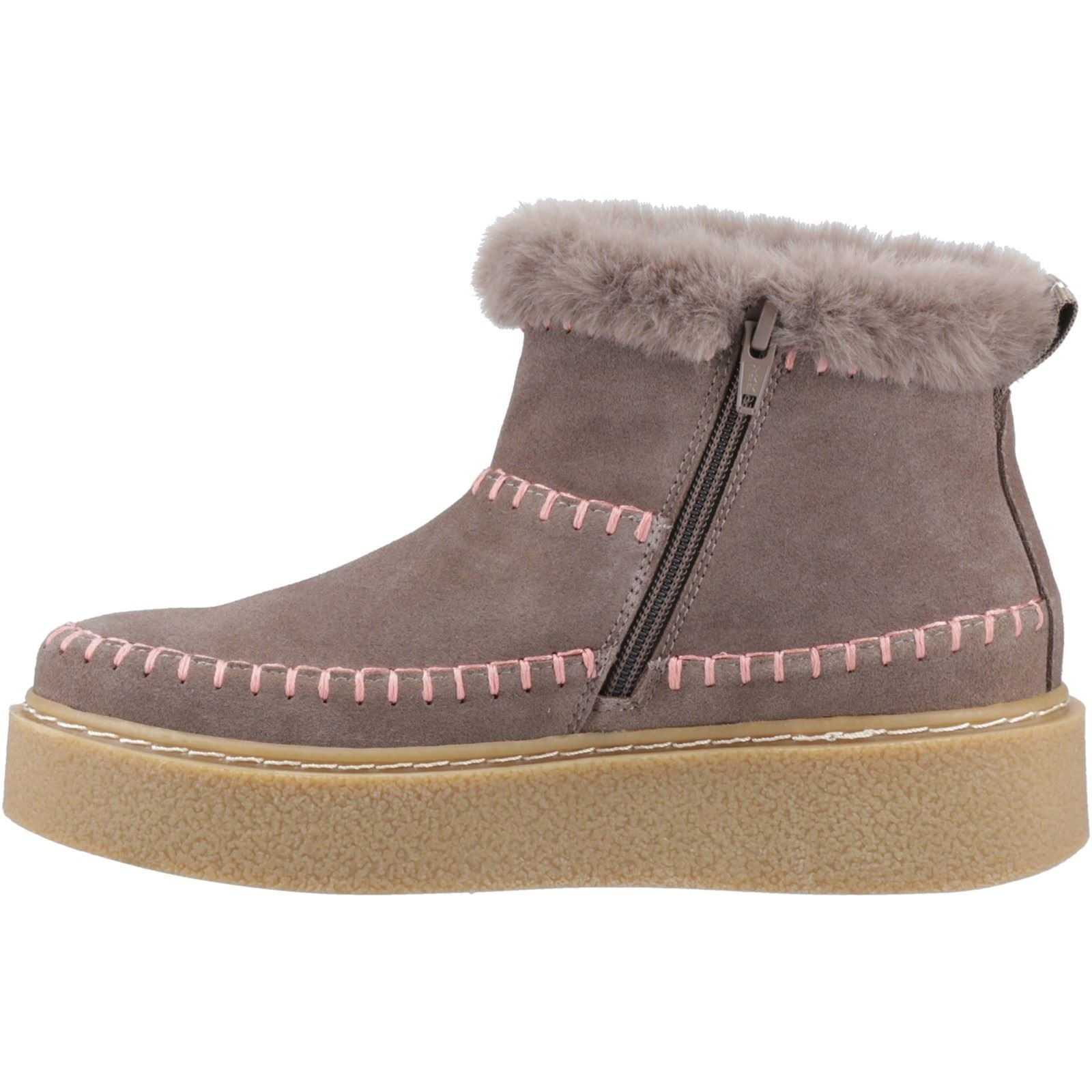 Hush Puppies Brielle Damen Wildleder Winter Stiefeletten in Taupe