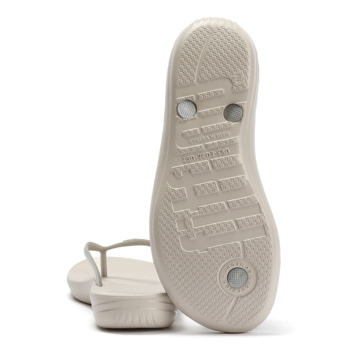 FitFlop Iqushion Ergonomic Gummisandalen Für Frauen In Silber