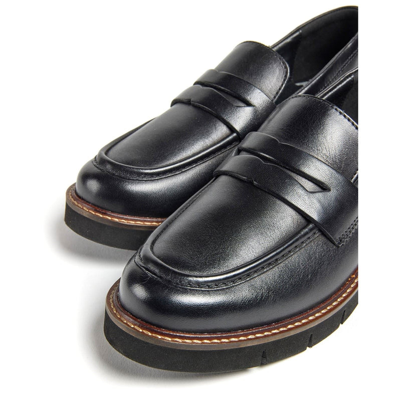 Pod Kaltin Damen Schwarze Farbe Lederloafer