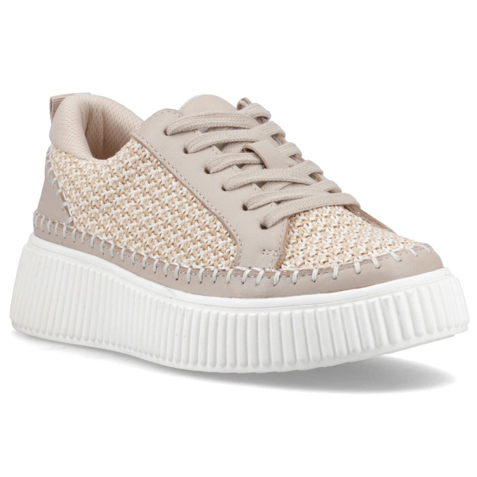 Hush Puppies Haisley Woven Textile Damen Sneakers In Taupe