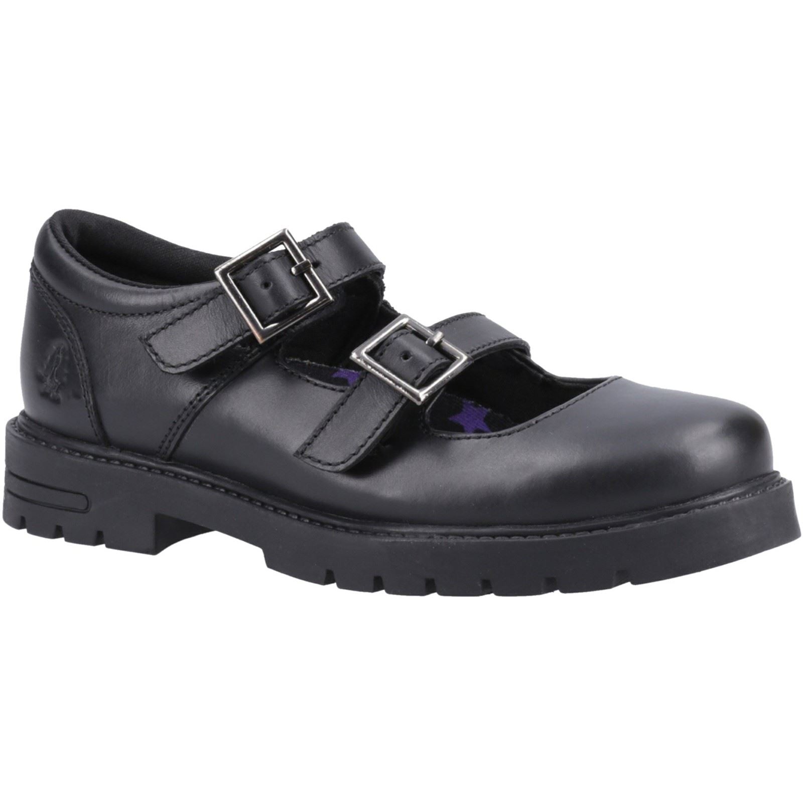Hush Puppies Ella Senior Mädchenschuhe Aus Schwarzem Leder