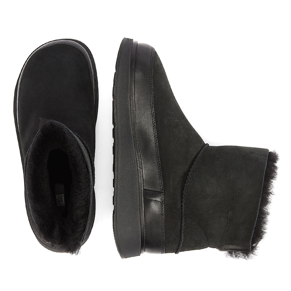 FitFlop Lammfell Damenstiefel In Schwarz