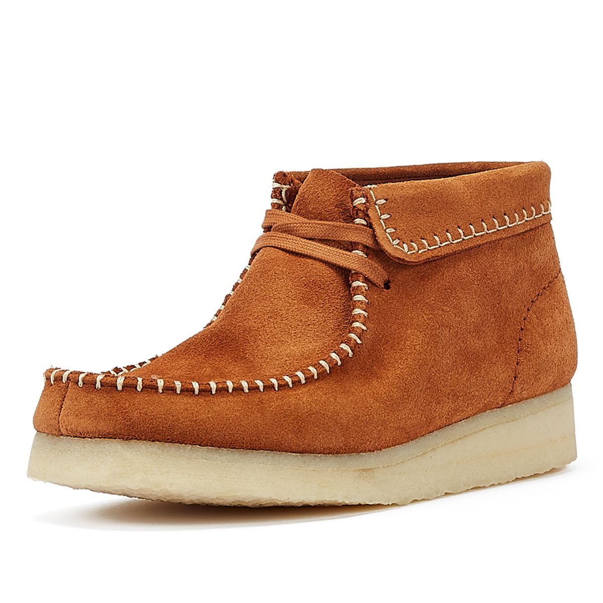 Clarks Wallabee-Stitch-Wildlederdamenstiefel In Ingwer