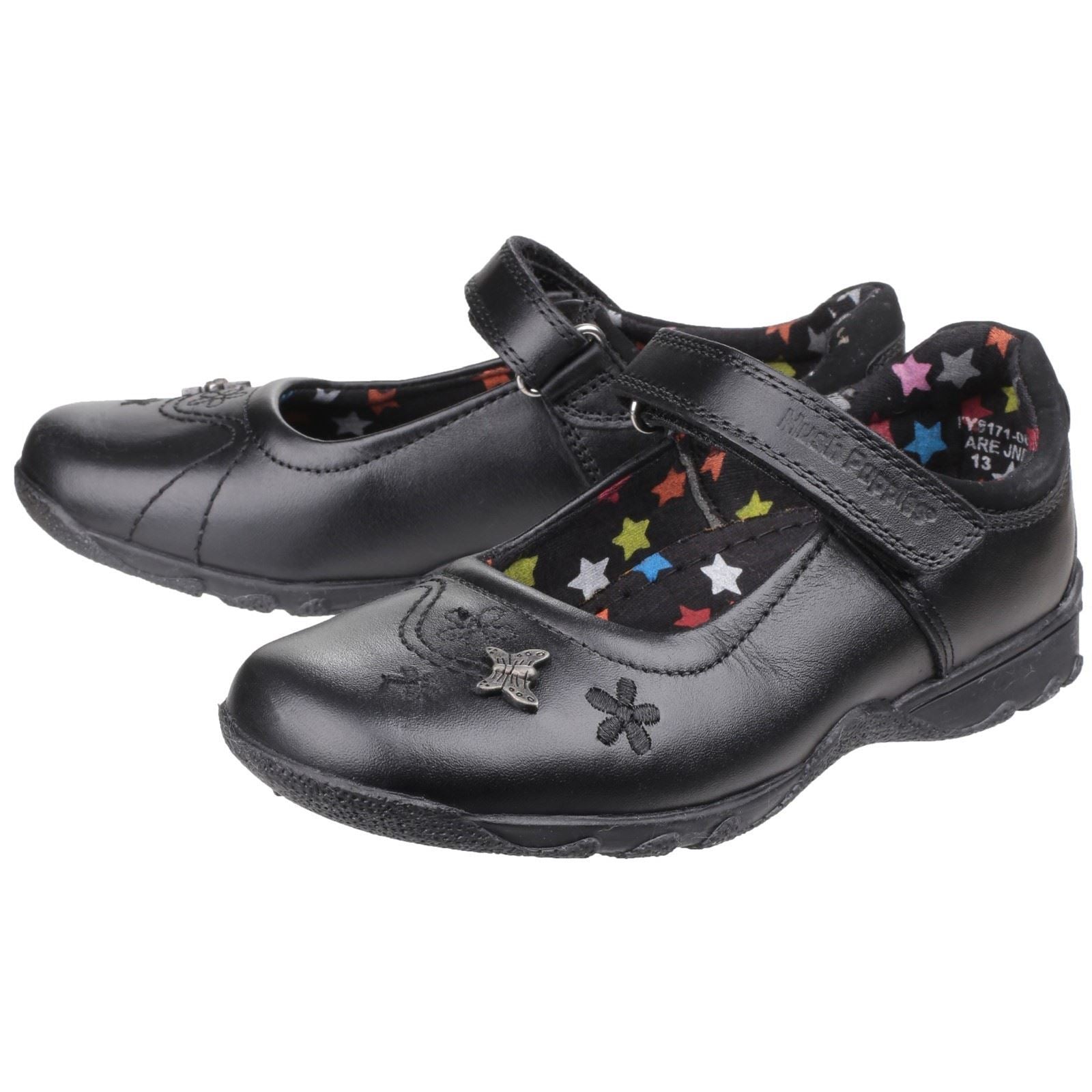 Hush Puppies Clare Junior Mädchenschuhe Aus Schwarzem Leder