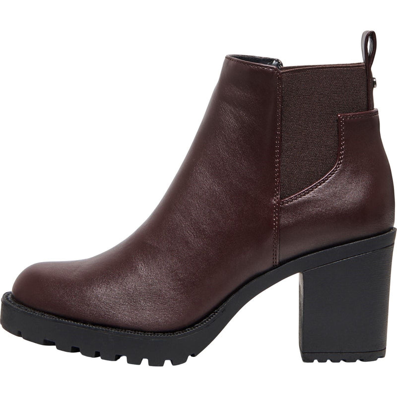 ONLY Barbara Polyurethan Damen Schokoladenbraune Blockabsatz Chelsea-Stiefel