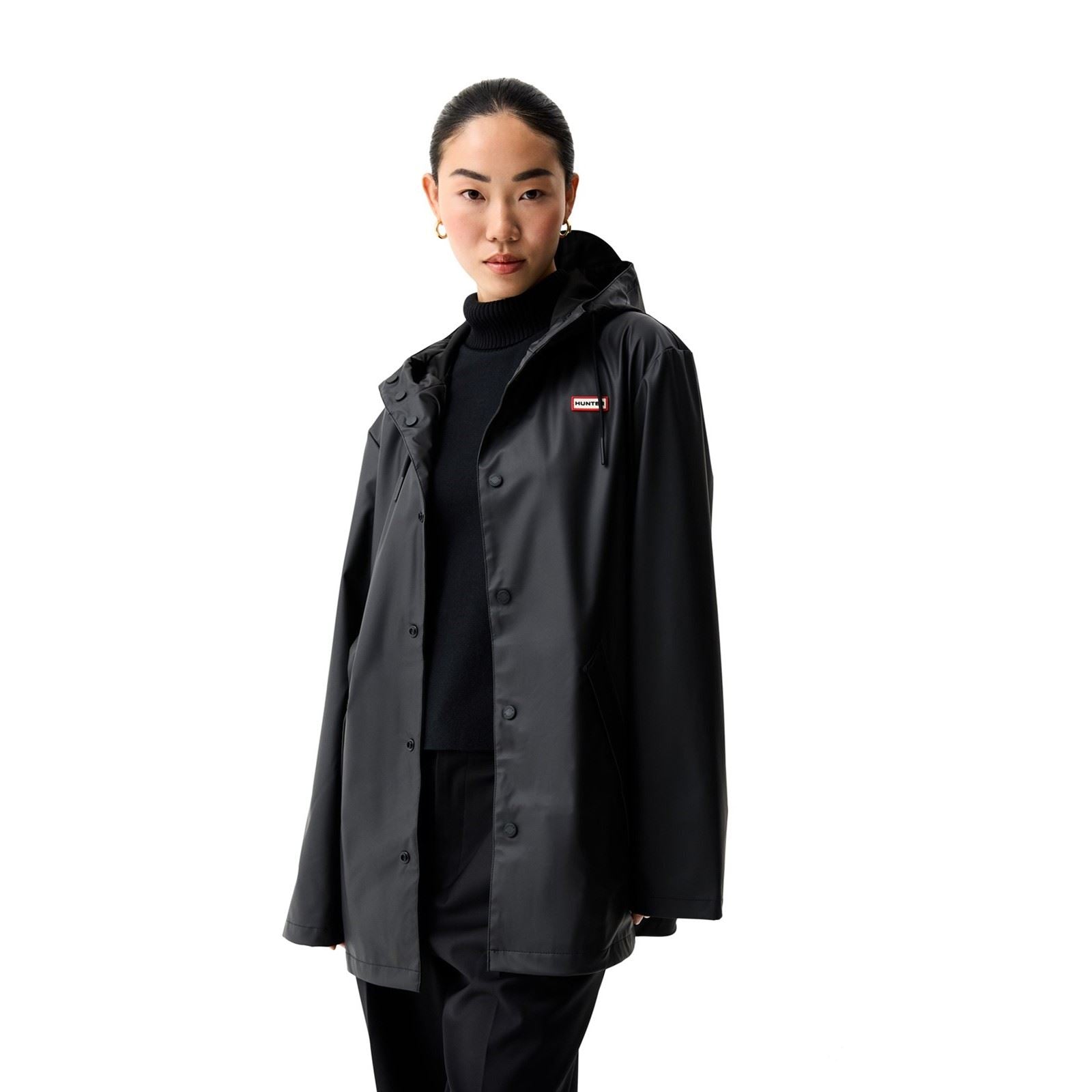 Hunter Jo Parka Unisex-Erwachsene Schwarze Regenjacke