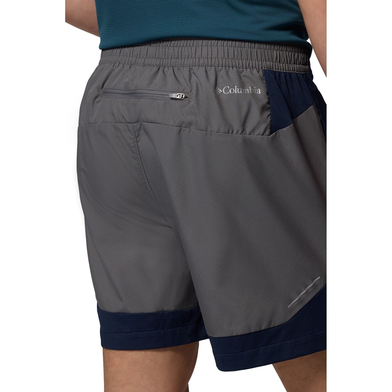 Columbia Three Pitch Polyester Herren Graue Sport Shorts