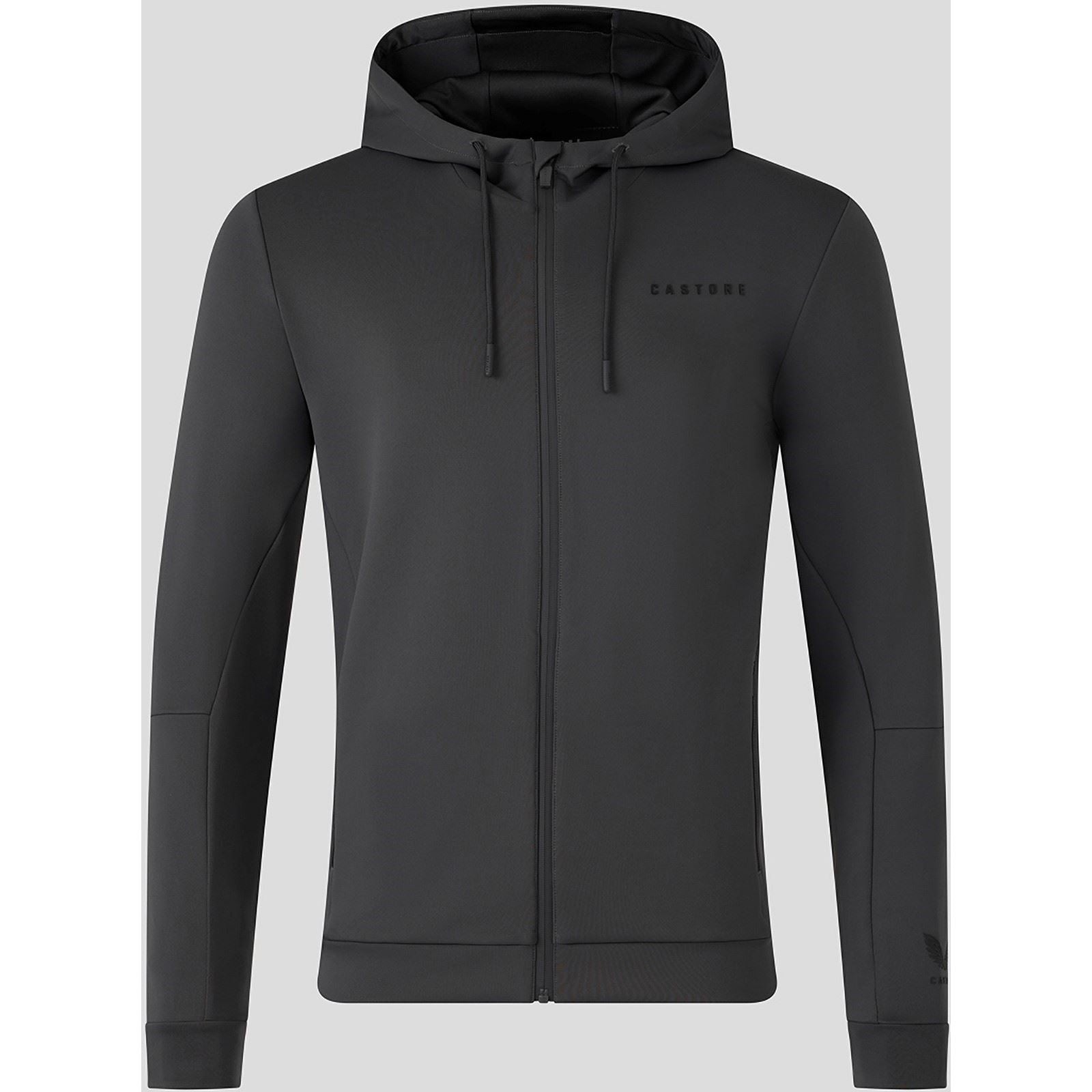Castore Flex Full Zip Herren Graues Kapuzensweatshirt
