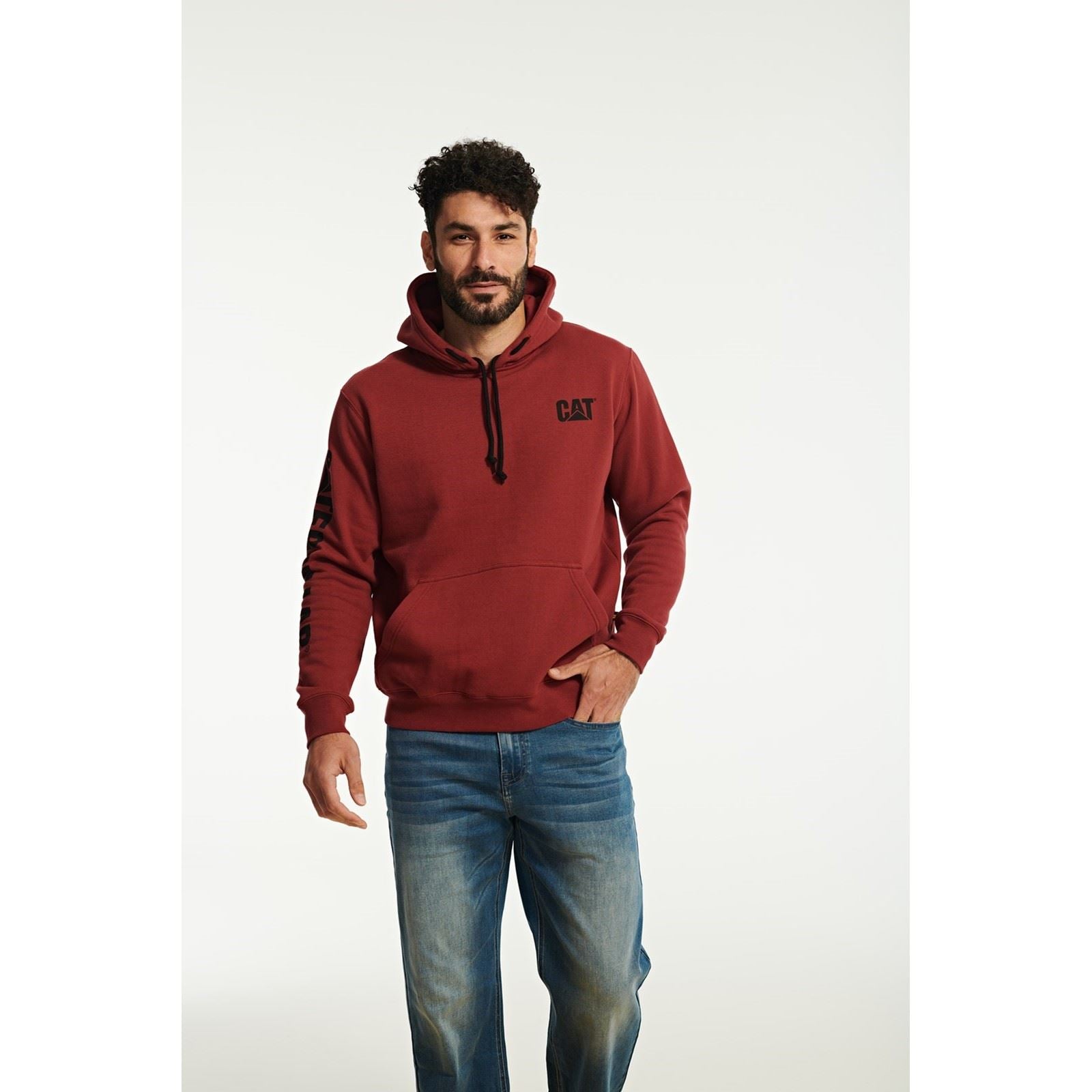 Caterpillar Trademark Banner Baumwolle Herren Roter Kapuzenpullover