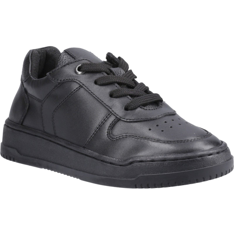 Hush Puppies Dougie Leder Jungen Schwarze Farbe Turnschuhe