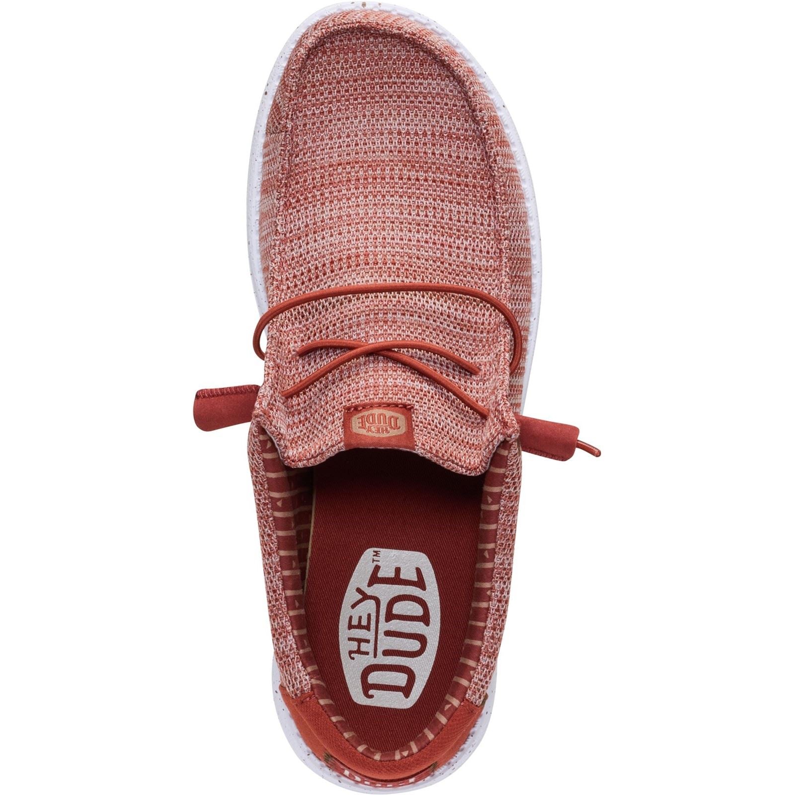 HEYDUDE Wally Stretch Sox Polyester Herren Slipper In Verbranntem Rot/Mehrfarbig