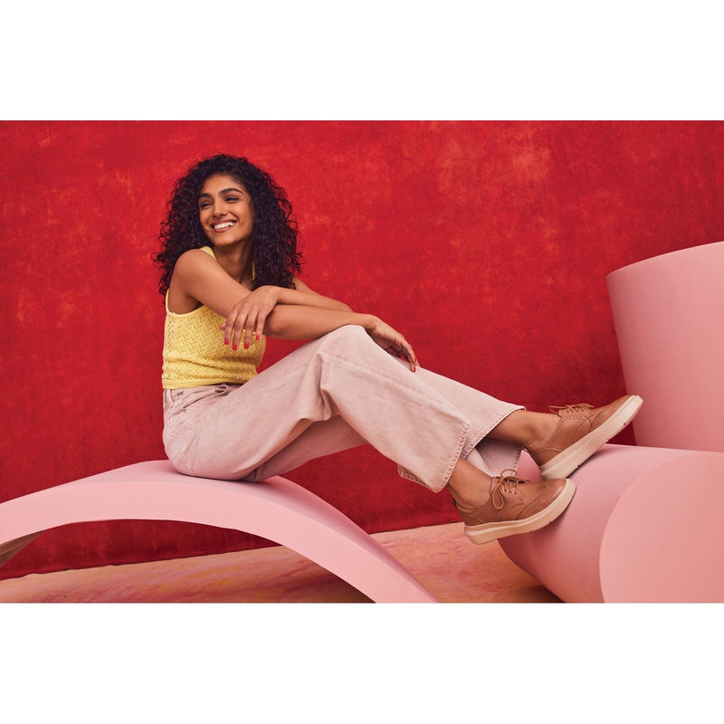 Hush Puppies Joy Damen Brogues Aus Leder In Tan