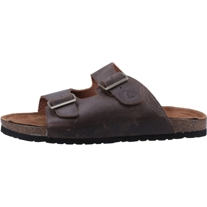 Hush Puppies Nash Slider Leder Herren Sandalen In Braun
