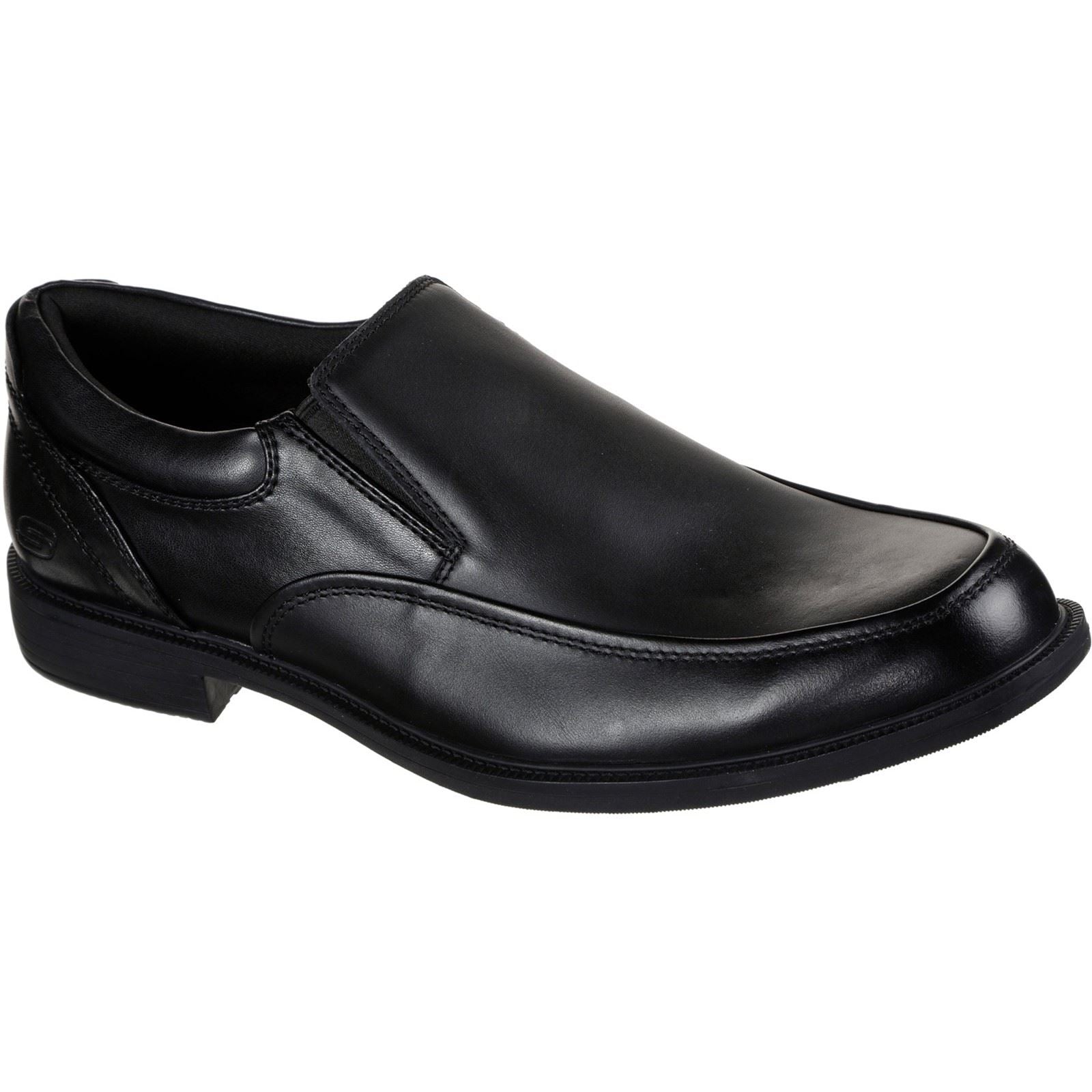 Skechers Dreston Ratlon Leder Herren Schwarze Loafer