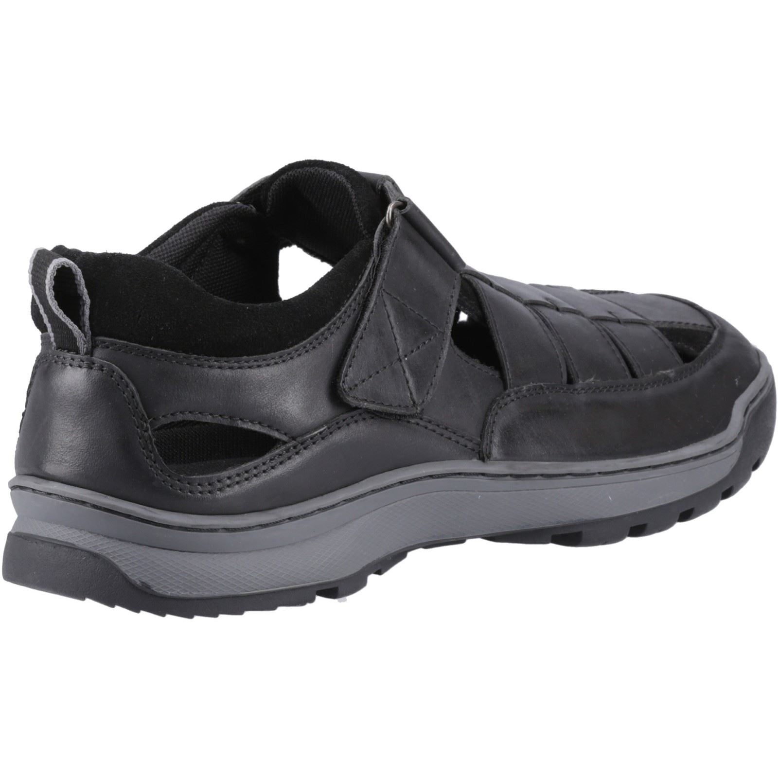 Hush Puppies Rucker Herren Sandalen Aus Schwarzem Leder