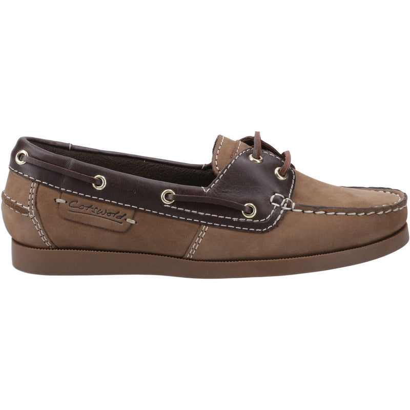 Cotswold Waterlane Damen Bootsschuhe Aus Leder In Taupe/Braun