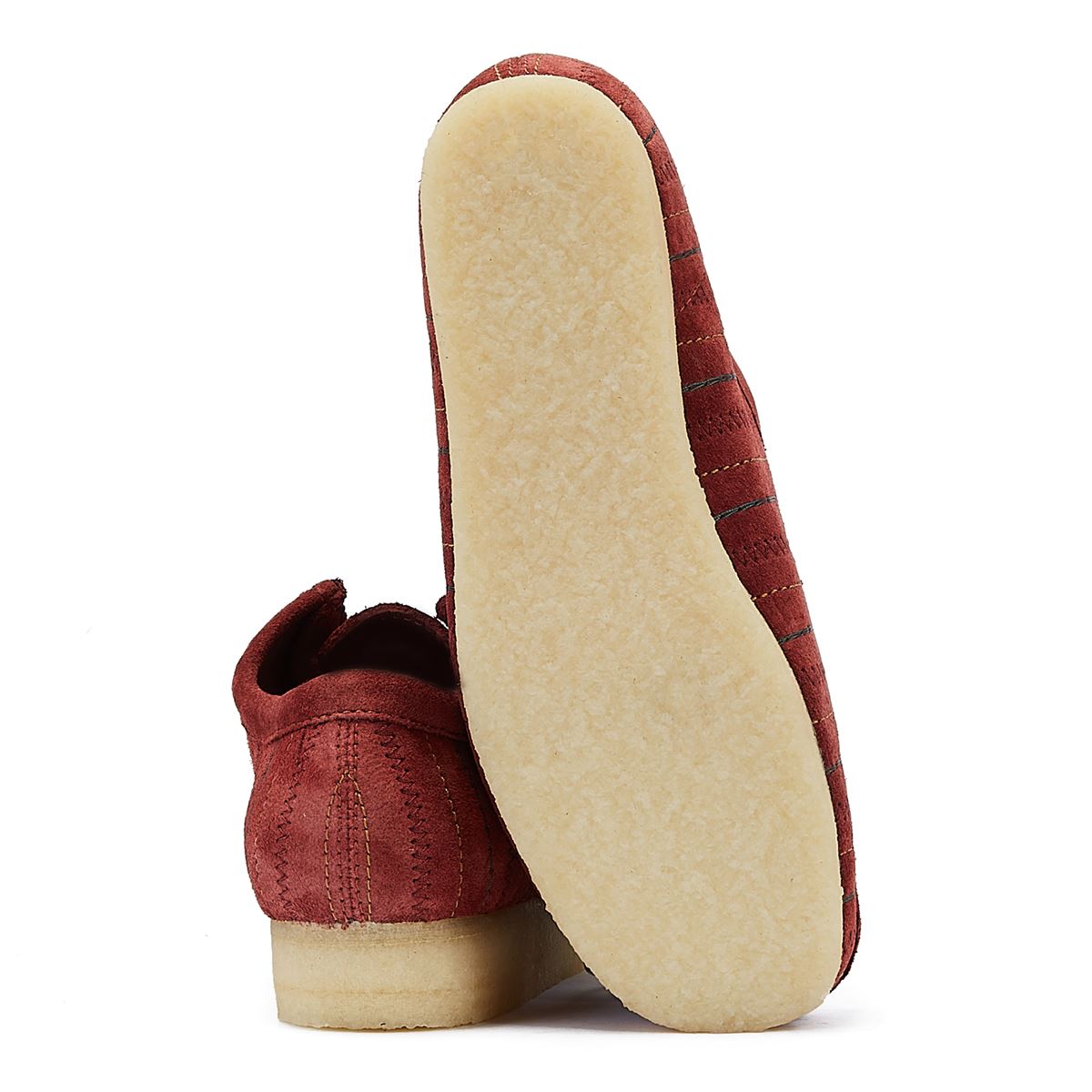 Clarks Originals Wallabee Kombination Herren Burgund Schnürschuhe