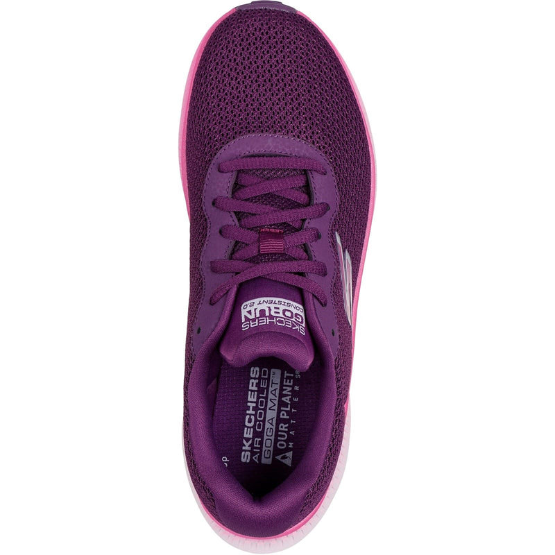 Skechers Go Run Consistent 2.0 Fast Pace Textile Damen Pflaume Sneakers