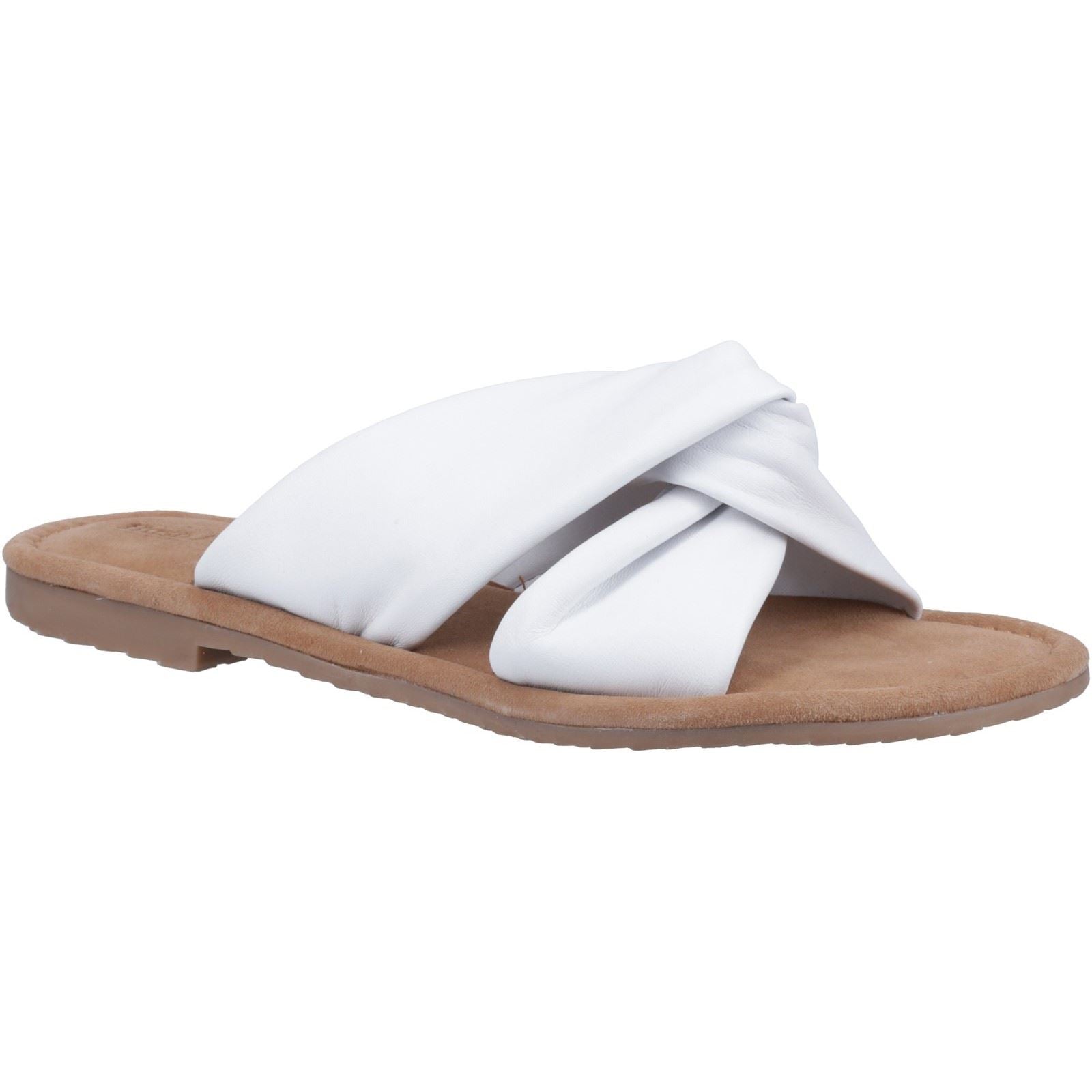 Hush Puppies Amy Wide Fit Damen Sandalen Aus Weißem Leder