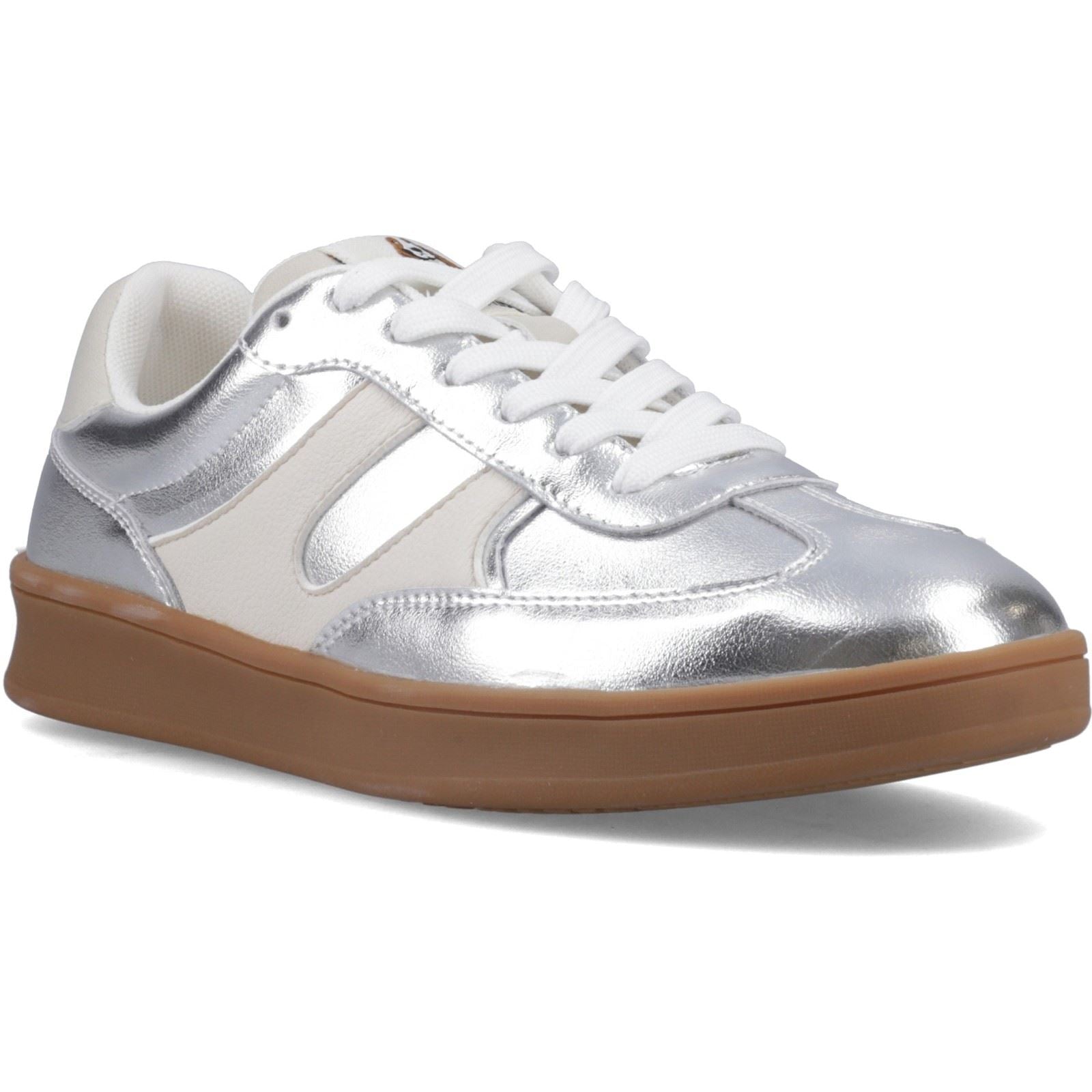Hush Puppies Maura Wildleder Damen Silber Sneaker