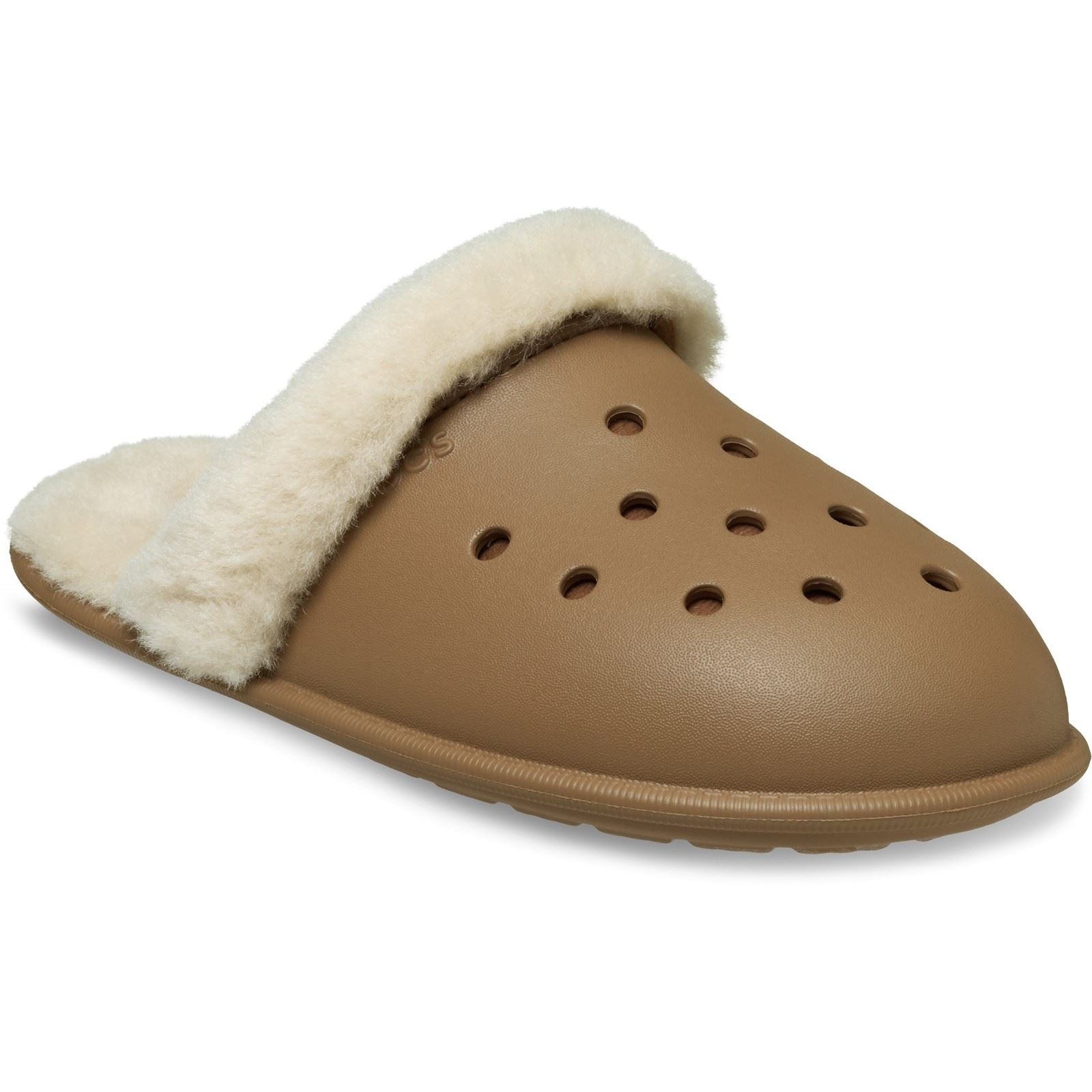 Crocs Classic Fuzz Scuff Thermolastische Herrenschlappen In Sepia