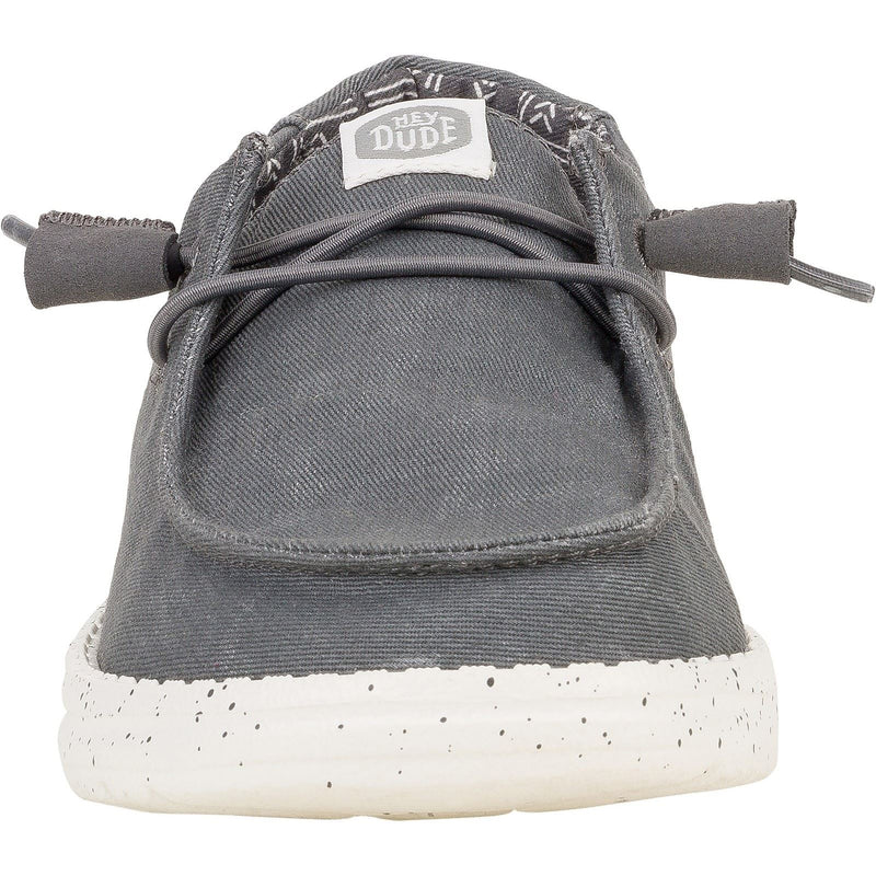 HEYDUDE Wendy Canvas 100% Baumwoll-Damendunkelgraue Loafer