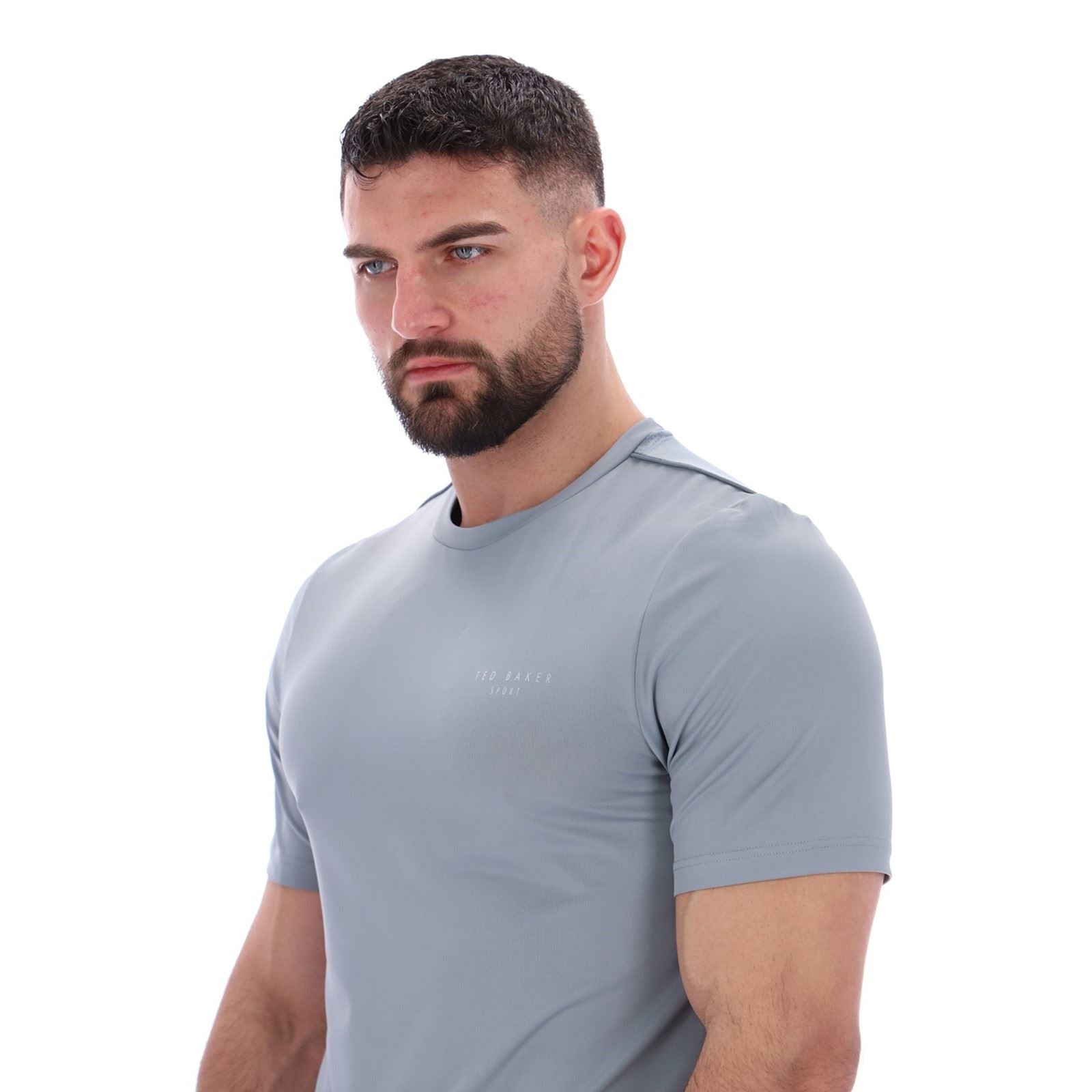 Ted Baker SAM TBMTS2635 Polyester Herren Graue Activewear T-Shirts