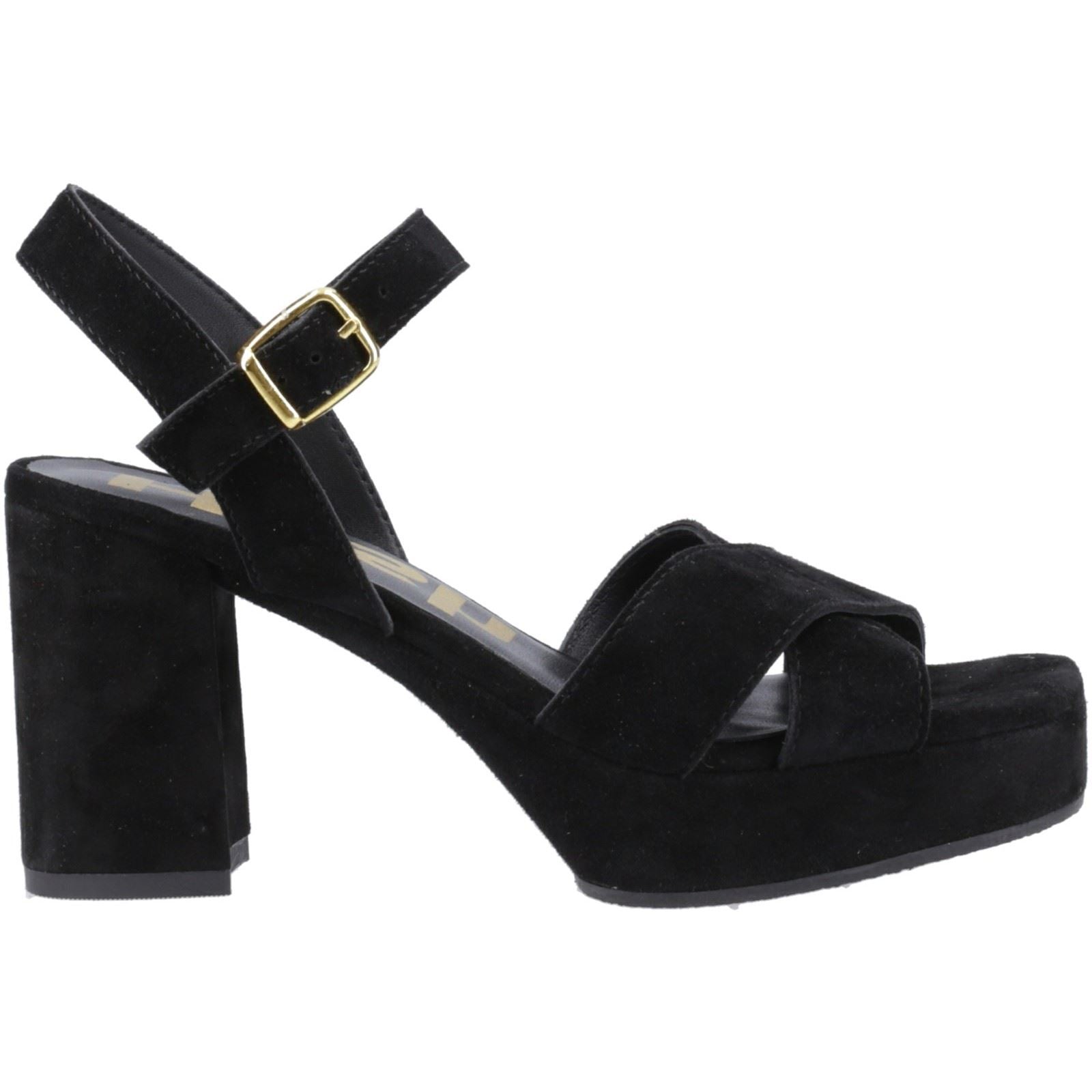 Hush Puppies Ophelia Damen Sandalen Aus Schwarzem Wildleder