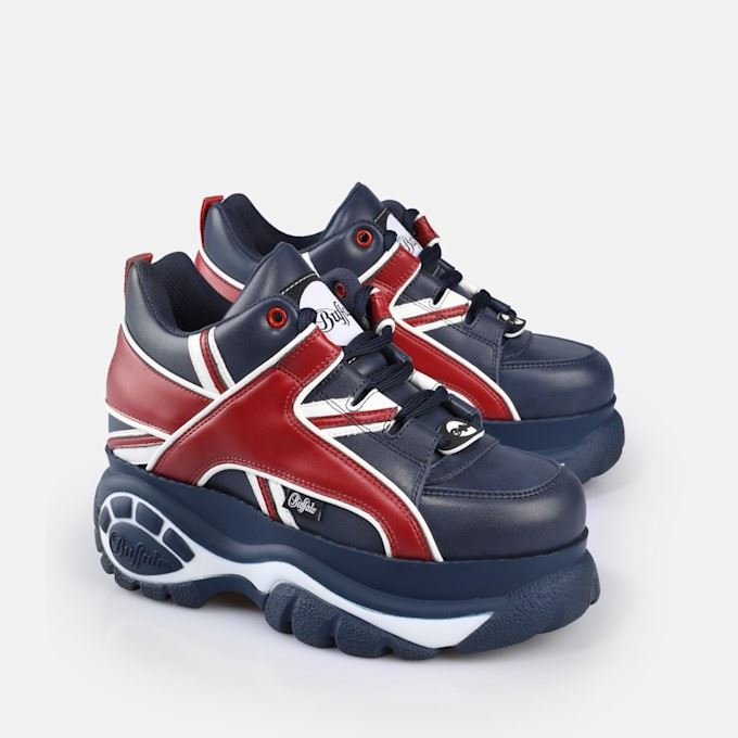 Buffalo 1339-14 Damen Sneaker Aus Blauem Leder