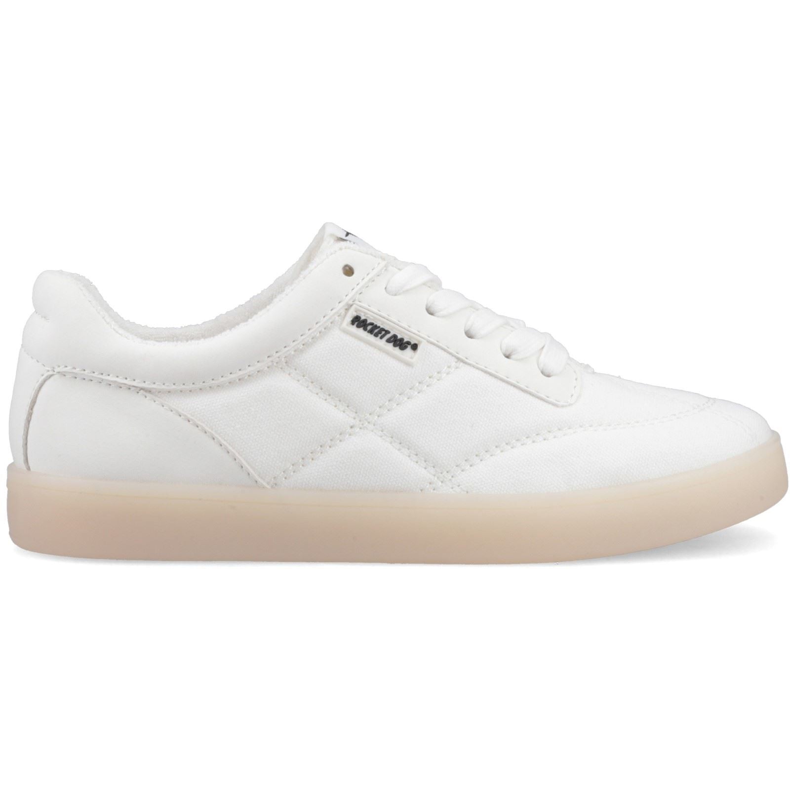 Rocket Dog Kitty Canvas PU Baumwollfrauen Sneakers In Weiß