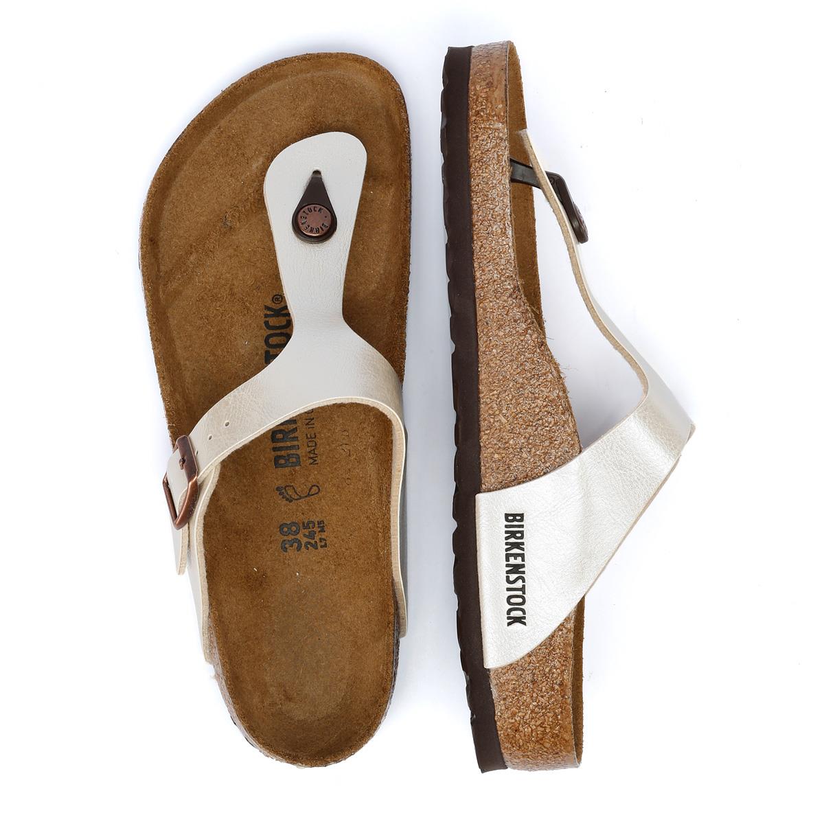 Birkenstock Gizeh Birko Flor Damen Anmutige Perlweiße Sandalen