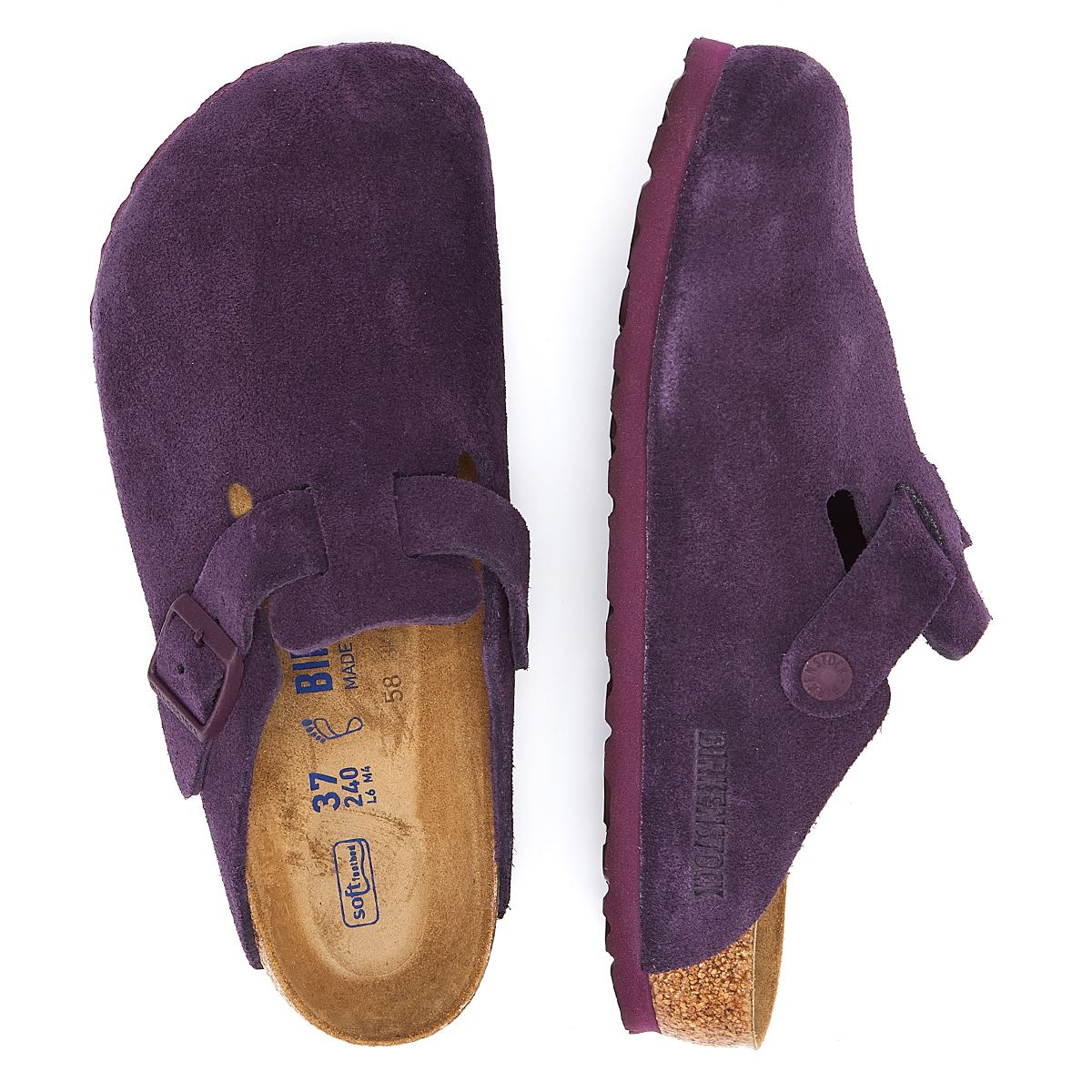 Birkenstock Boston Wildleder Lila Clogs