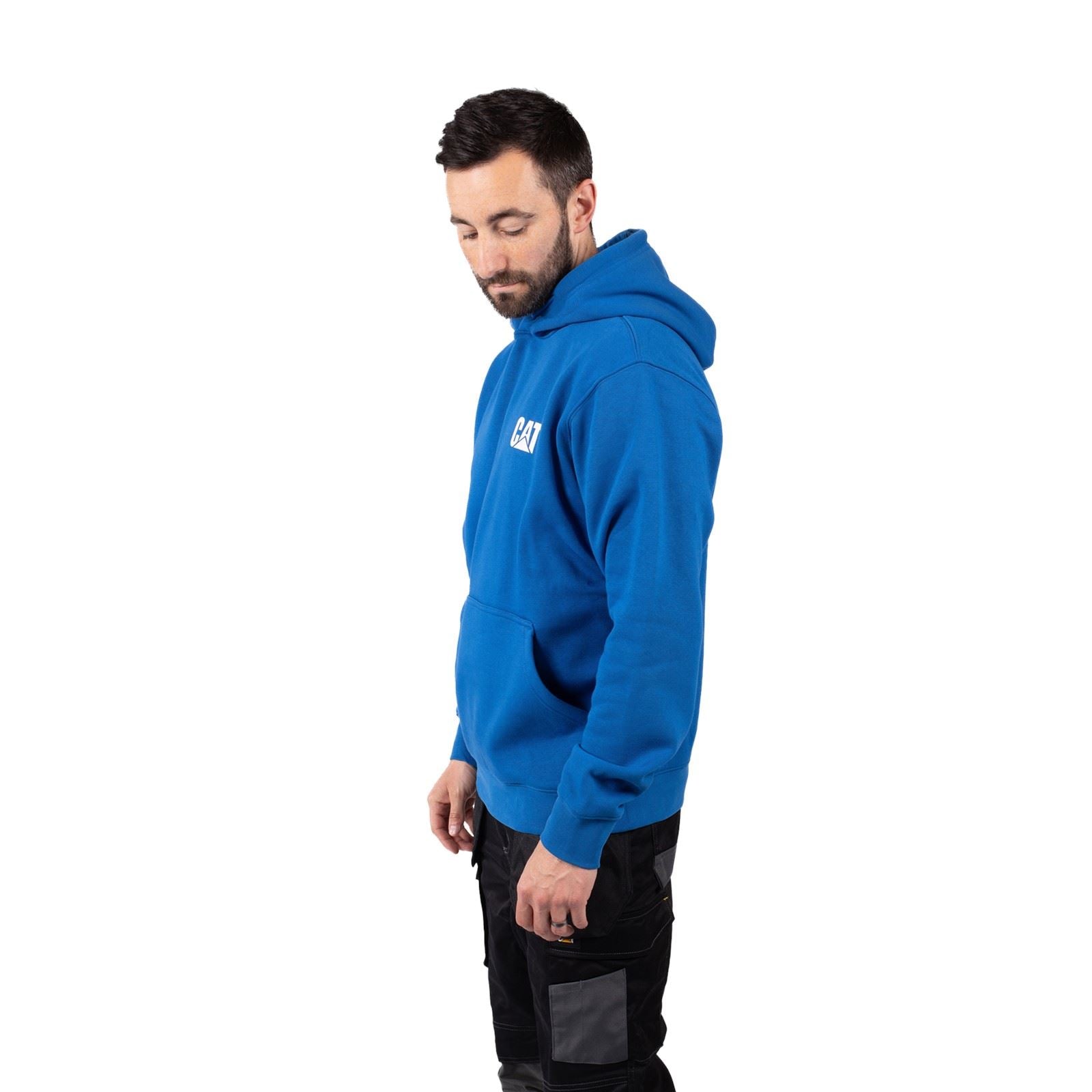 Caterpillar Trademark Banner Baumwoll Herrenblauer Kapuzensweatshirt