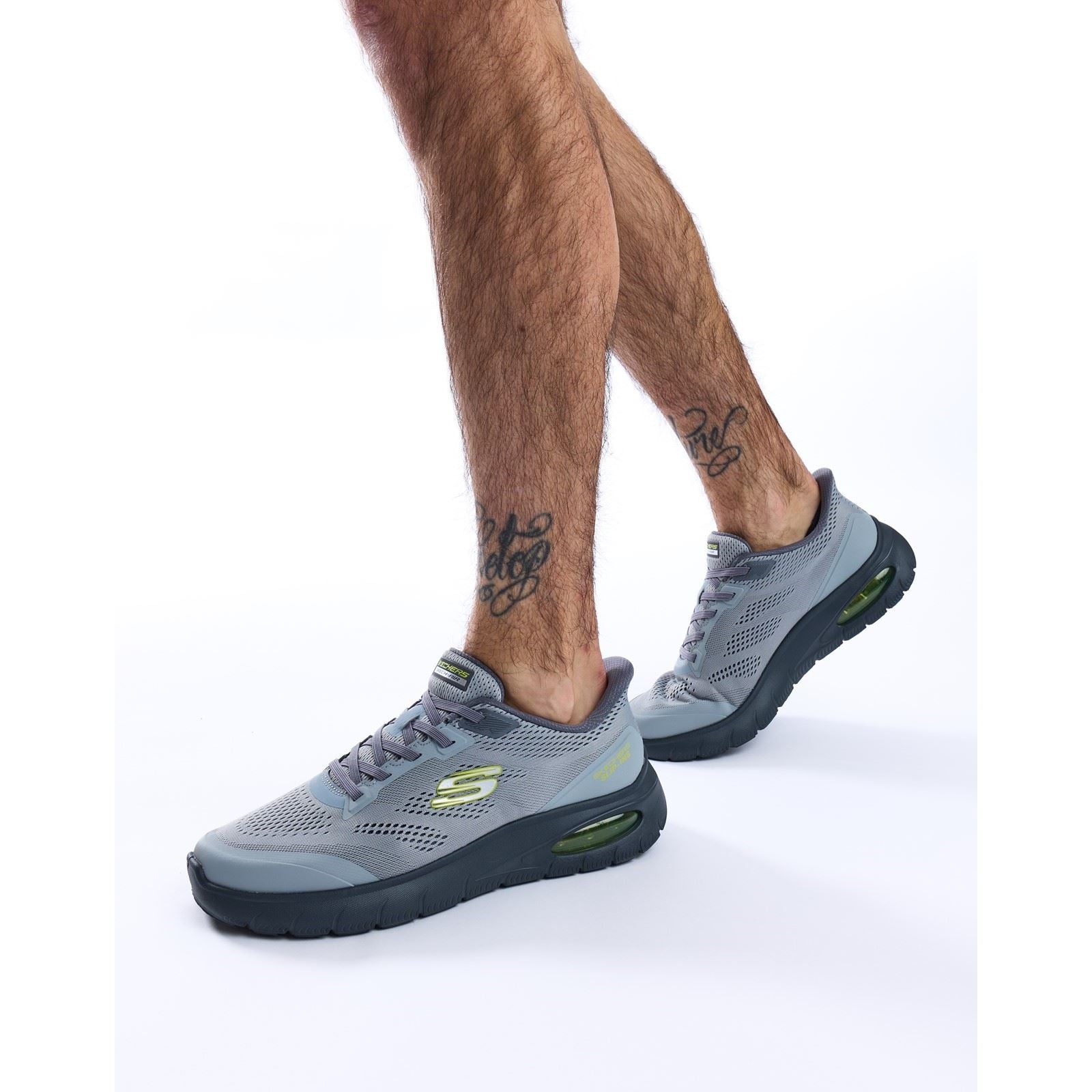 Skechers Skech-Air Summits Textile Herren Sneakers In Anthrazit/Limette